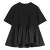 Japanese Style Women's Summer Patchwork Short Sleeve T-Shirt - Versatile Round Neck Top for Plus Sizes