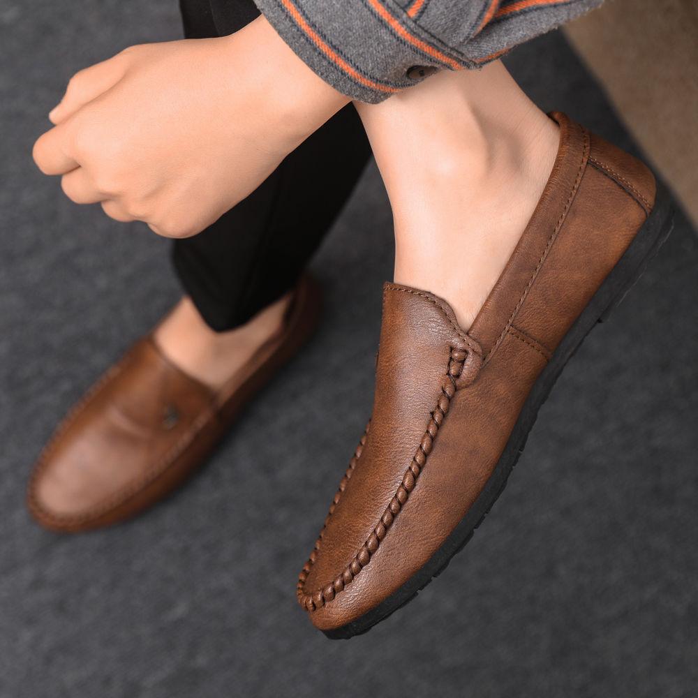 Fashion Moccasin Black Lightweight Male Casual Shoe Size 44 Common High Quality Fashion In Promotion Summer Sale New Men's Leather Shoes