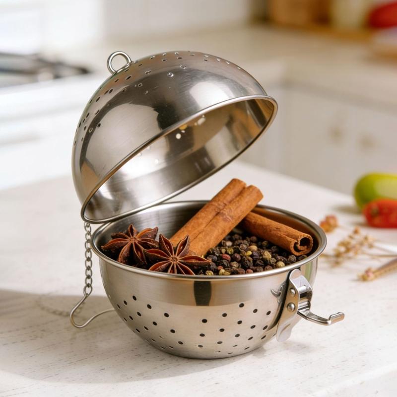 Premium 304 Stainless Steel Tea Infuser Ball with Extended Chain Hook Easy Cleaning Seasoning Ball Strainer