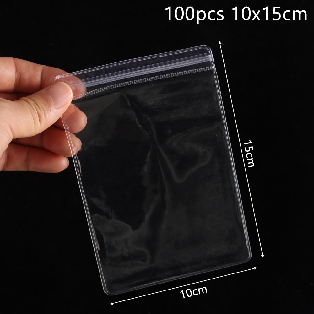 100Pcs PVC Plastic Self Sealing Bag Dustproof Jewelry Bag New Zip Lock Bags Necklace Bracelet Ring