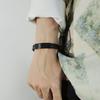 New Arrival Hiphop Leather Woven Bracelet Retro Hand Jewelry Titanium Steel Clasp Fashion Adjustable Bracelet Men Gift