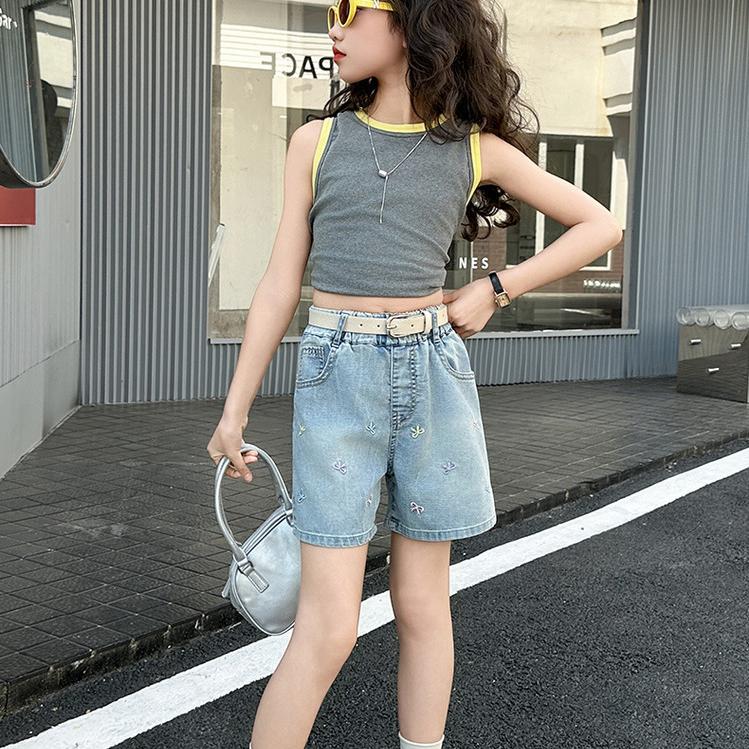 Summer Girls' Shorts Summer Jean Children's Clothing Thin and Loose Pants Children's Shorts Denim Shorts
