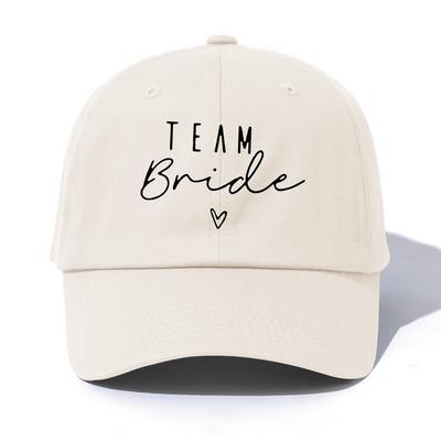1pc Team Bride Print Baseball Cap for Adults Minimalist Retro Style Casual Soft Adjustable Dad Hat Perfect As Gift