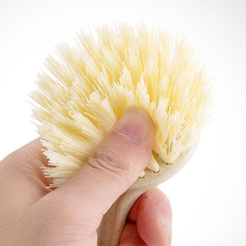 Dish Brush Long Handle Kitchen Scrub Brush Soft Bristles Comfortable Grip Pot Brush Reusable