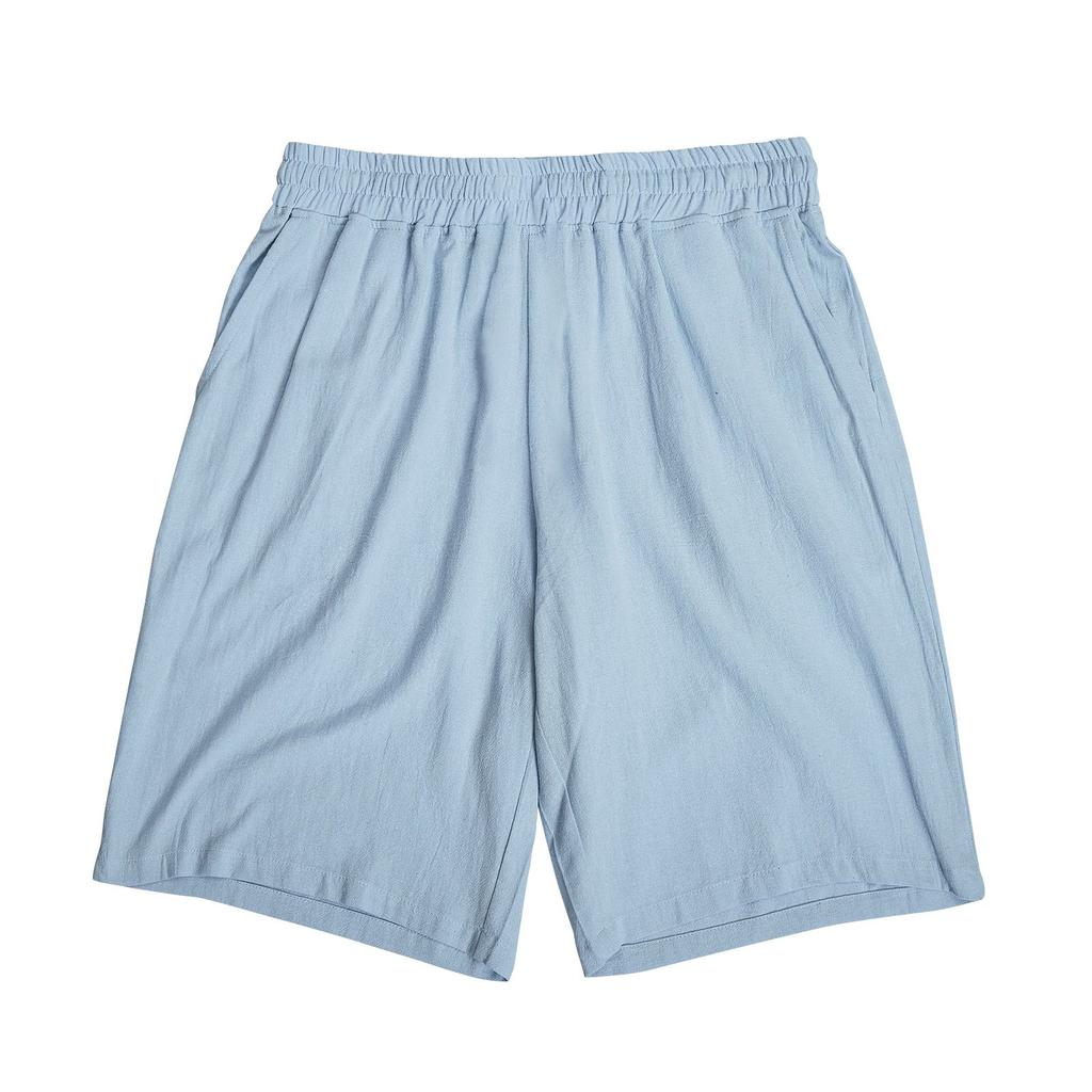 Men's Drawstring Casual Shorts Men's Breathable Cotton And Linen Shorts
