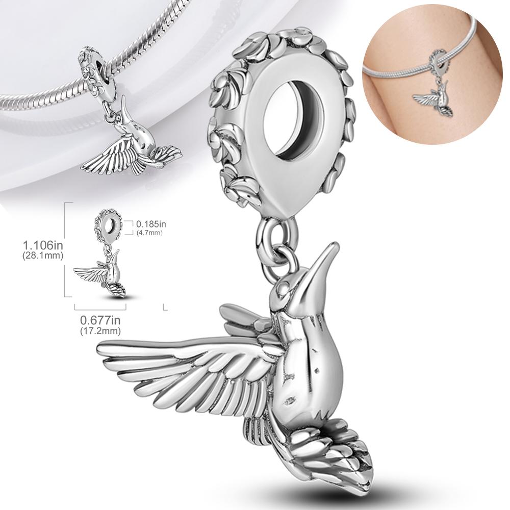 Elegant Hummingbird Pendants Copper Craft Authentic Charms Fit Authentic Beads Bracelet Jewellery Diy Gifts Ideal For Women