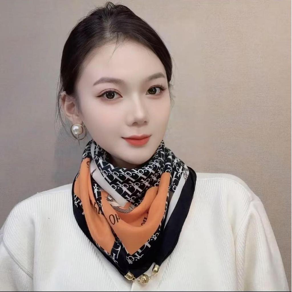 Spring & Autumn Influencer Silk Scarf: Trendy, Versatile, Elegant Style for Ladies
