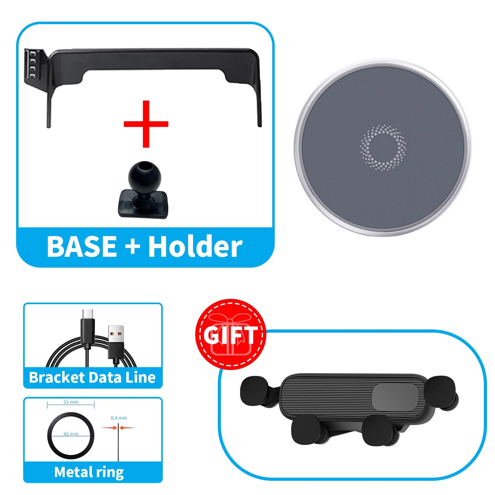 Car Mobile Phone Holder for Nissan Patrol 2023 2024 Charging GPS Bracket Navigation Stand Auto Accessories Charging E Silver