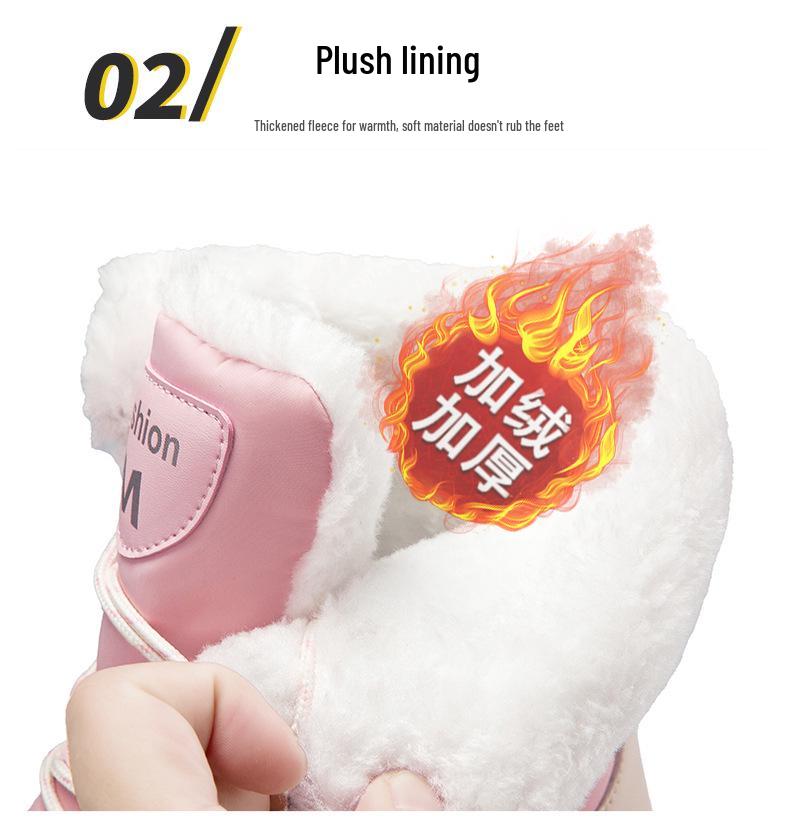 Plus-Size Women's Waterproof Winter Snow Boots, Warm Fleece-Lined, Long Tube Design, Outdoor Sports Fashion.