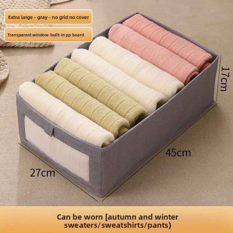 Sichtbare Kleiderschrank-Aufbewahrungsbox, Schrankschublade, Kleideraufbewahrungsbox für T-Shirts, Jeans, Unterwäsche, Hosen, Organizer-Box