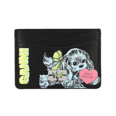 Ganni Bow Card Wallet Puppy Logo A7035 099