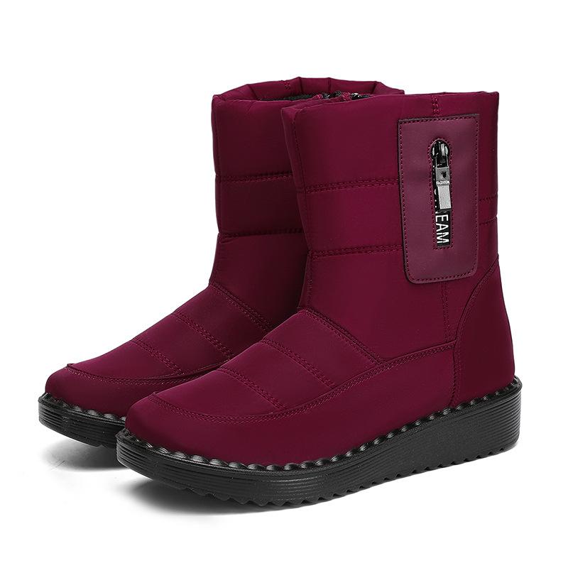 Foreign trade cotton shoes 2025 winter long cotton boots polyurethane piled thickened long boots warm sports snow boots