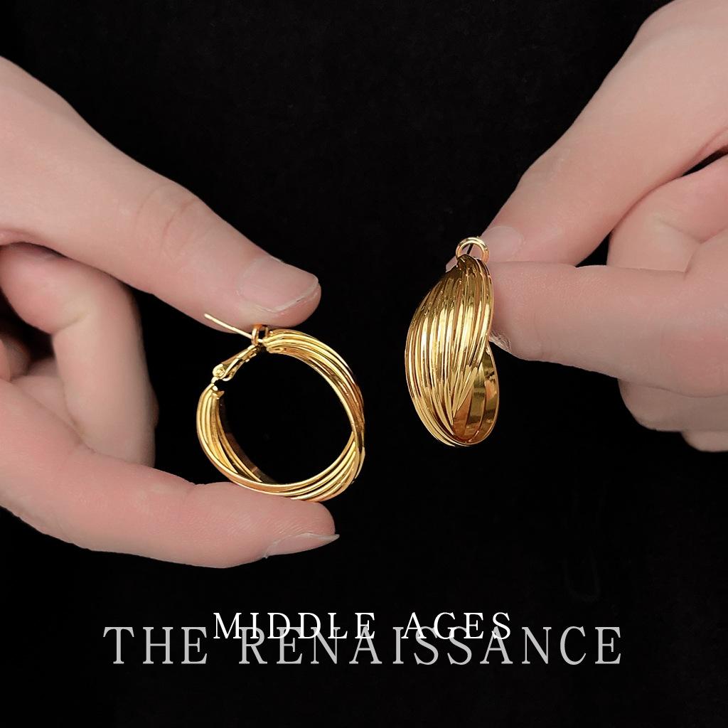 Средневековые преувеличенные серьги в европейском и американском стиле, металлические геометрические серьги, серьги-клипсы, серьги для маленького лица