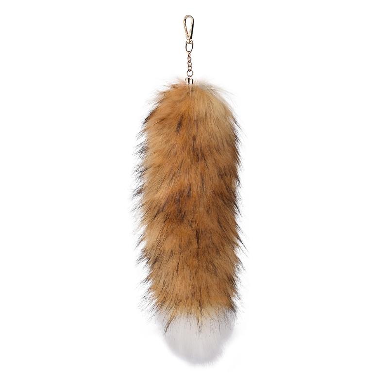 Trendy Foxes Tail Key Holder Accessory Sturdy Plush Synthetic Leather Bag Ornament Portable for Stylish Ladies Women