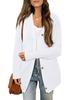 Cárdigan Abierto Allegra K Cárdigan Largo Talla M Suéter de Punto para Mujer con Botones, Ropa de Abrigo para Primavera/Otoño/Invierno, Bolsillos, Blanco,