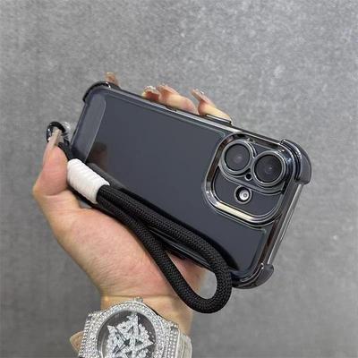 For Tecno Spark 20 Pro 20C 10C Go 1 2025 2024 2023 Pop 8 7 Pro iTEL P55 A70 A50 Plating Frame Casing With Strap Rope Soft Cover