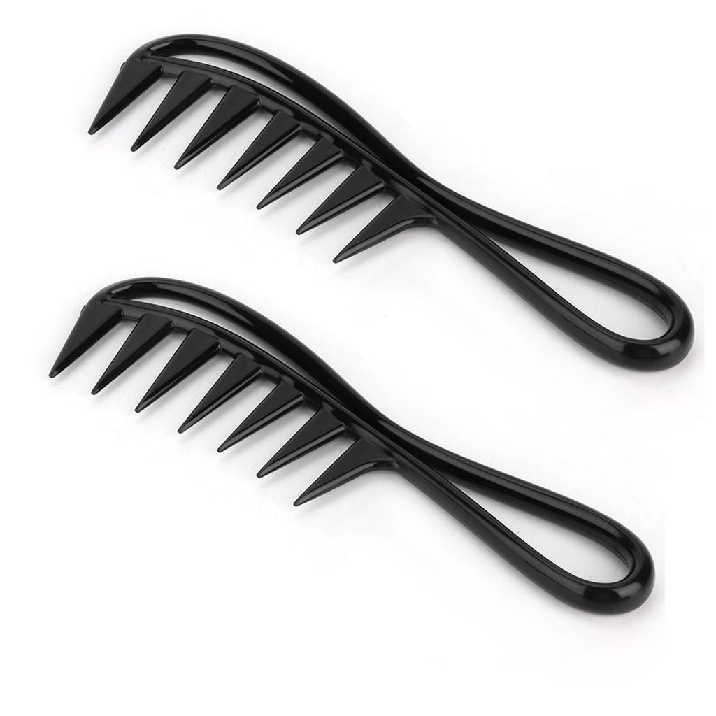 2pcs Professional Salon Wide Teeth Shark Comb Curly Hair Hairdressing Comb Hair Styling Tool
