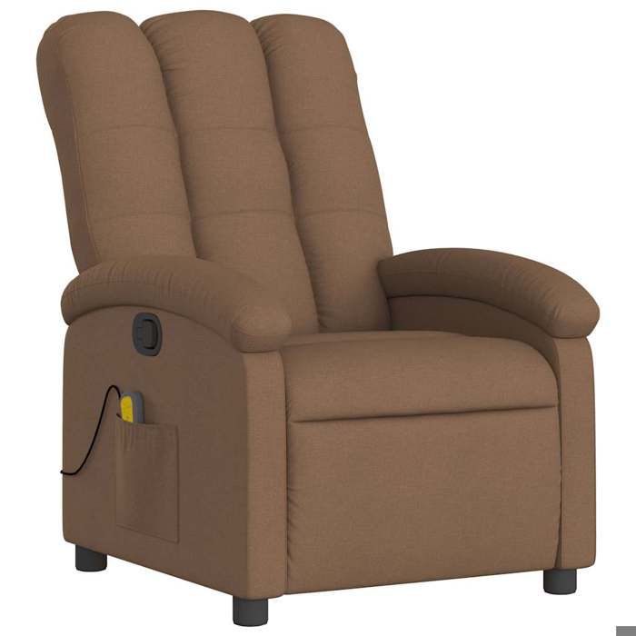 VidaXL Reclining Massage Armchair Brown Fabric 371743