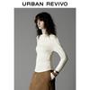 UR Women's Drape Neck Pleated Long Sleeve T-Shirt