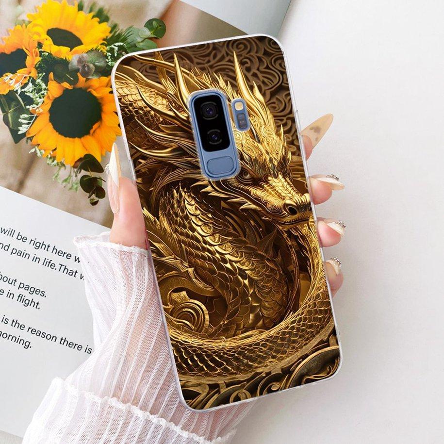 For Samsung Galaxy S9 S9+ Case SM-G960F SM-G965F Cover Fashion Dragon Lion Cartoon Soft Silicone Bumper on Samsung S9 Plus Shell