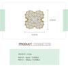 14K Gold Plated Moissanite Four-Leaf Clover Screw Back Stud Earrings