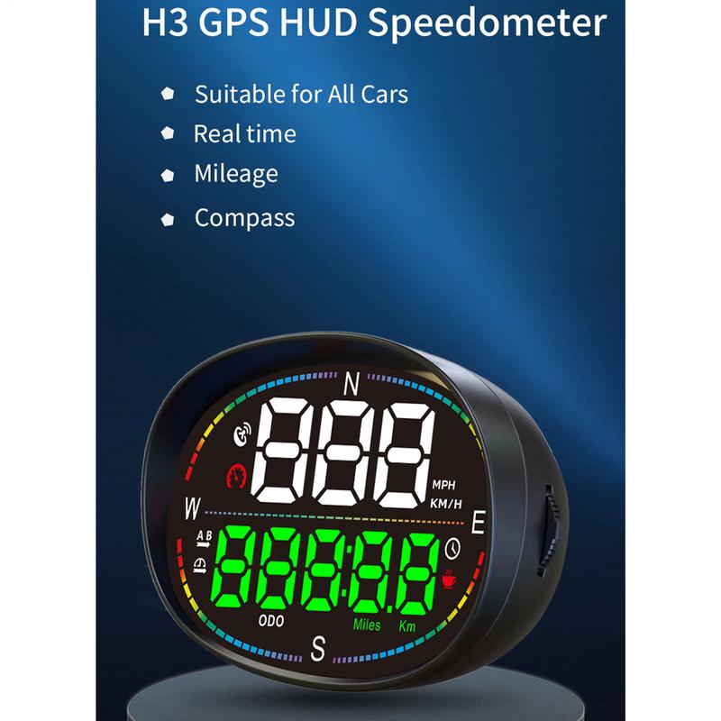 GPS Smart Gauge Accurate Car Head Up Display with 4 Modes Car Speedometer Display Car HUD with Speed MPH Compass Direction for