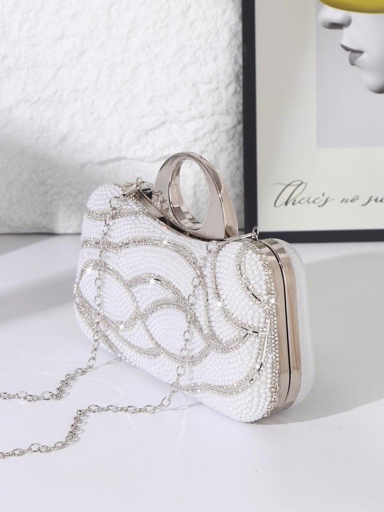 Pearl Evening Clutch Bag - Luxury Retro Handbag for Women