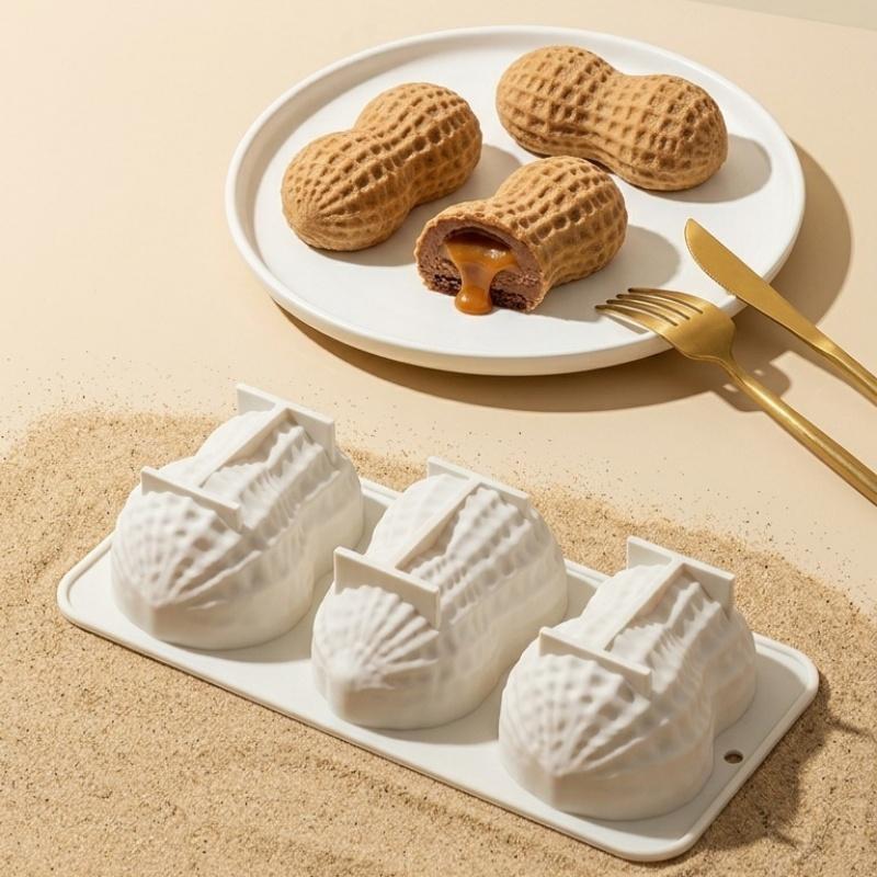 Stampo in Silicone a Forma di Arachidi Caffè Ceans per Torta Mousse Resistente alle Alte Temperature Facile da Sformare per Cottura Fai da Te Dessert