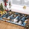 1pc Blue Christmas Gnome And Snowman Non-Slip Doormat - Indoor/Outdoor Mat, Machine Washable Holiday Decor, with Winter Blessings, Gift And Lantern De