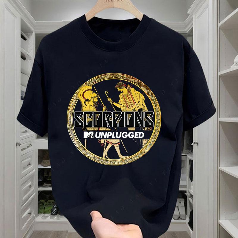

Camiseta Scorpions Rock Heavy Metal Band T-Shirt Branded Mens Clothes Cotton Short Sleeved Streetwear Plus Size Graphic Tops Tee 5XL різнокольоровий
