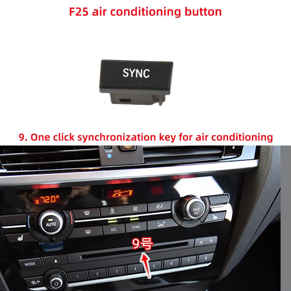 Car Air Conditioning AC Button Venlitation Key Cap Repair Kit Replacement For BMW X3 X4 Series F25 F26 2011-2017 64116825513