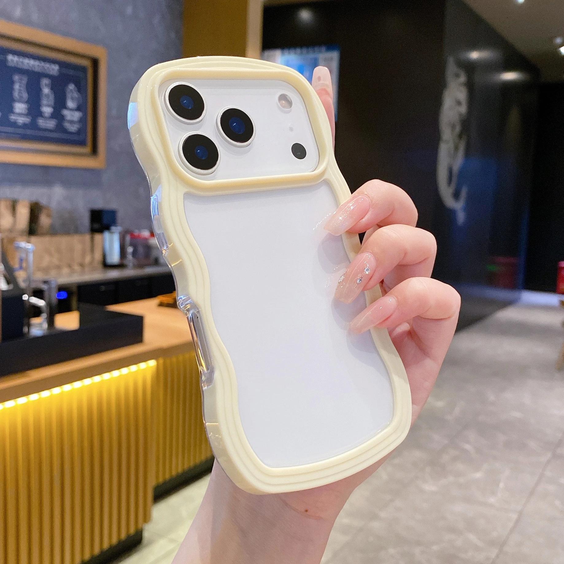 

Candy Color Wave Border Transparent Clear Phone Case for iPhone 17 Air 16 15 14 Plus 13 12 11 17 Pro Soft Shockproof Back Cover For iphone14Plus