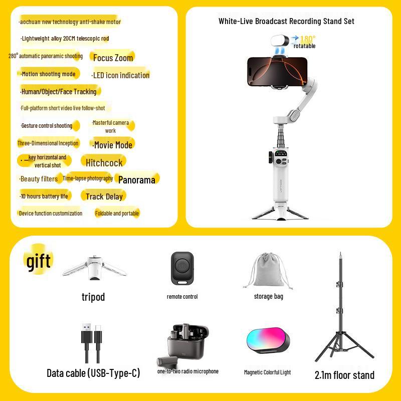 X2 Mobile Stabilizer: Portable Anti-Shake Gimbal & Selfie Stick for Video & Photo
