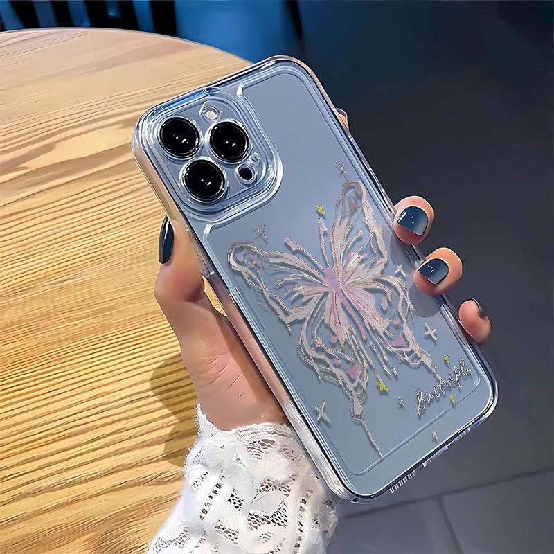 Pink Butterfly iPhone 16 Pro Max Protective Case iPhone 17 Pro