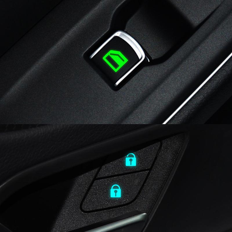 Car Window Lifter Luminous Switch Button Stickers Door Window Lift Night Safety Switch Decoration Fluorescent