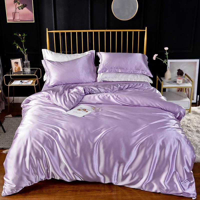 High-End Home Rayon Satin Bedding Set Luxury Single Double Duvet Cover Set High Quality King Queen Size Bedding Sets No Sheets