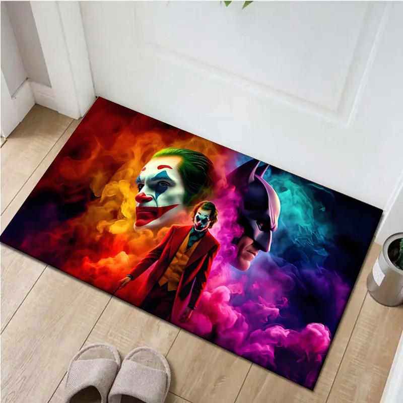

1pc Office Carpet Chair Mats Joker vs Batman: Colorful Clash Perfect for Office Chairs, Living Rooms, Or Bedrooms,Polyester Carpet.HDT252 60cm by 90cm