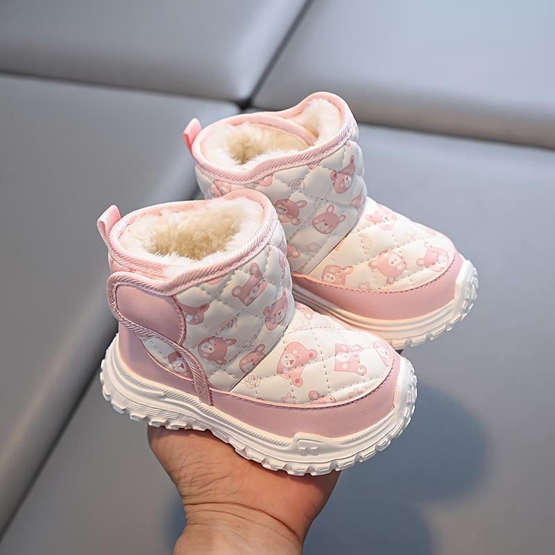 

Зимняя мода Теплые и ветрозащитные сноубутсы на флисовой подкладке для мальчиков и девочек в возрасте 1-6 лет, Подходят для ношения в помещении и на улице, с нескользящей подошвой 22 розовый