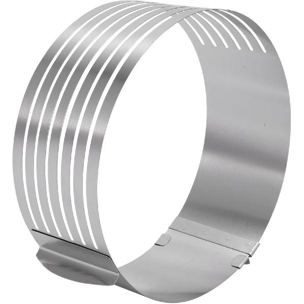 6 To 8 Inch Adjustable Cake Ring for Cutting Layers, Slicing and Leveling Cakes, Stainless Steel 7-Layer Cake Toast Slicer Leveler