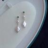 Natural rhombus baroque pearl small earrings natural unique small irregular earrings women's retro stud earrings