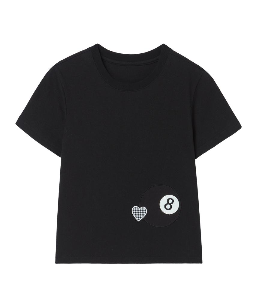 Loginaenloji 8-Ball Check Heart Point T-Shirt Black