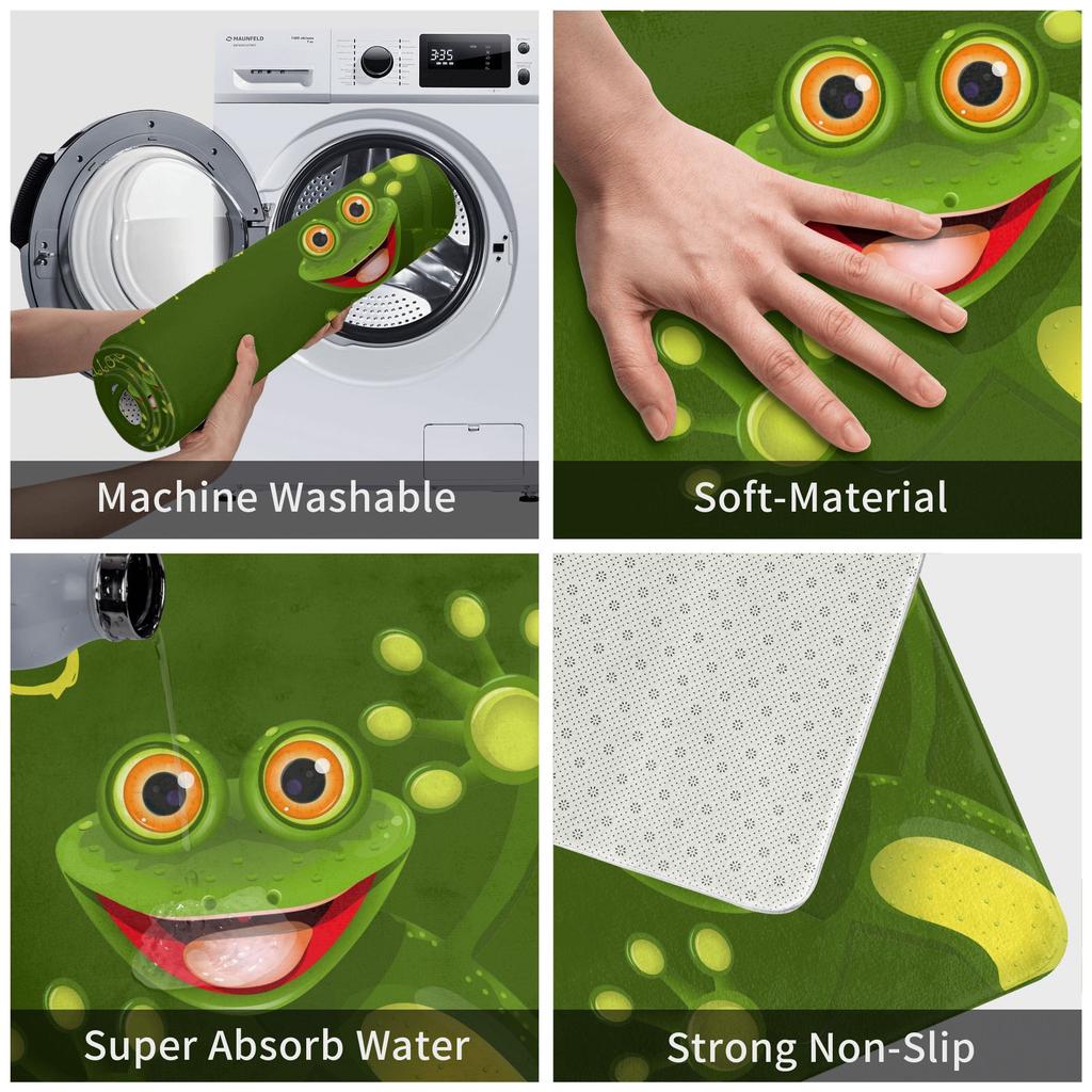 Happy Frog Doormat Mat Anti-Slip  Kitchen Bath Living Room Rug Carpet 40*60cm