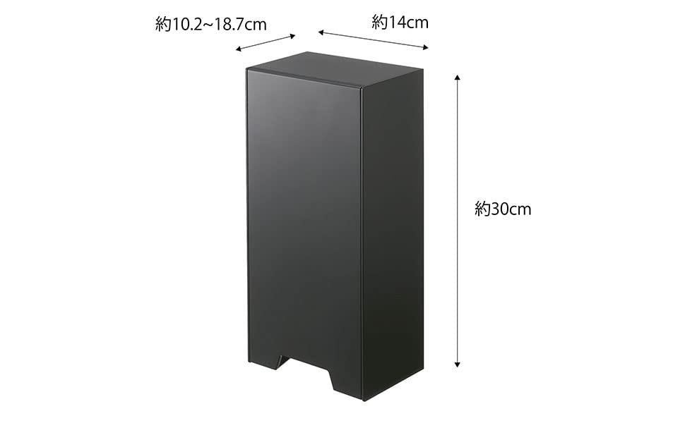 Yamazaki Jitsugyo 5782 Two-Way 3D Mask Storage Case Black Approx. W14XD10.2~18.7XH30cm Tower Compatible with 3D 3D Masks Mask Storage Case 5782