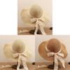 Beach Sun Hat For Women Round Top Wide Brim Straw Hat With Breathable Design