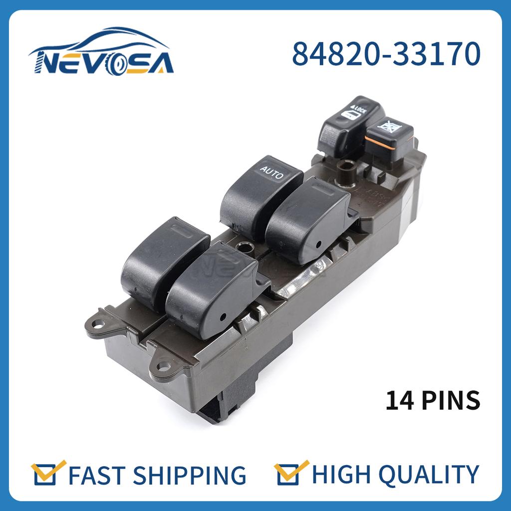 NEVOSA Front Left Electric Power Window Master Switch For Toyota Corolla Camry Sienna Matrix 8482033170 84820-AE012 84820-33170