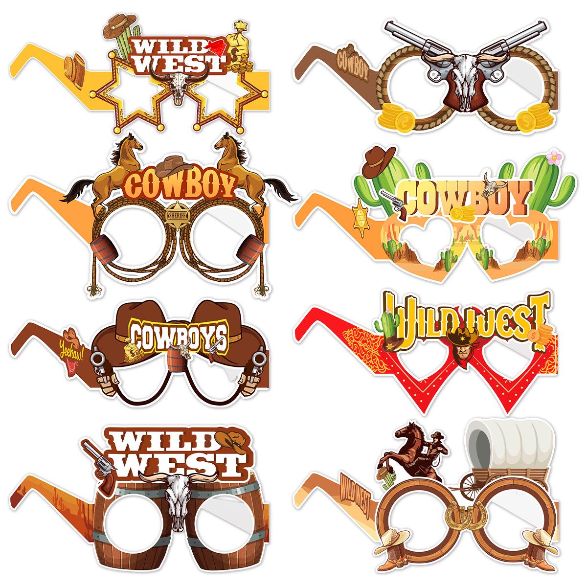 Wild West Cowboy Glasses Props for Western Theme Birthday Party Decorations