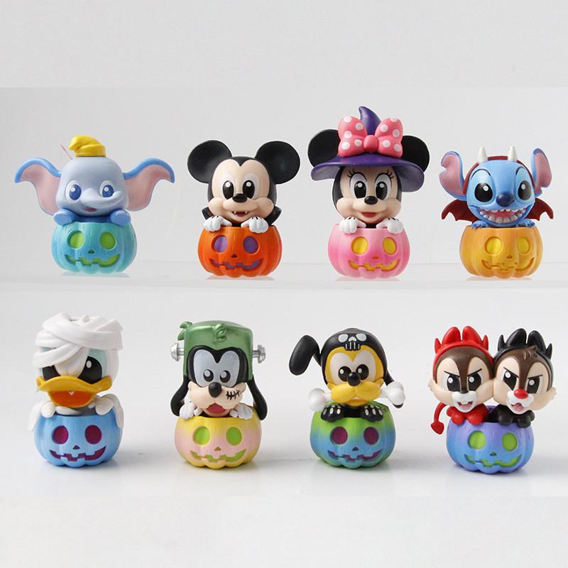 Donald Duck Pumpkin Shaped Halloween Themed Model Ornament Set