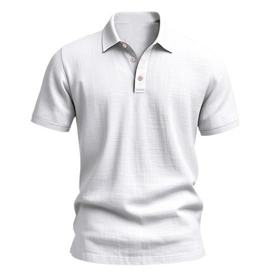 Chemise d'été à manches courtes en lin pour homme, respirante, couleur unie, col à revers, boutonnée, T-shirt ample décontracté, haut de blouse de base