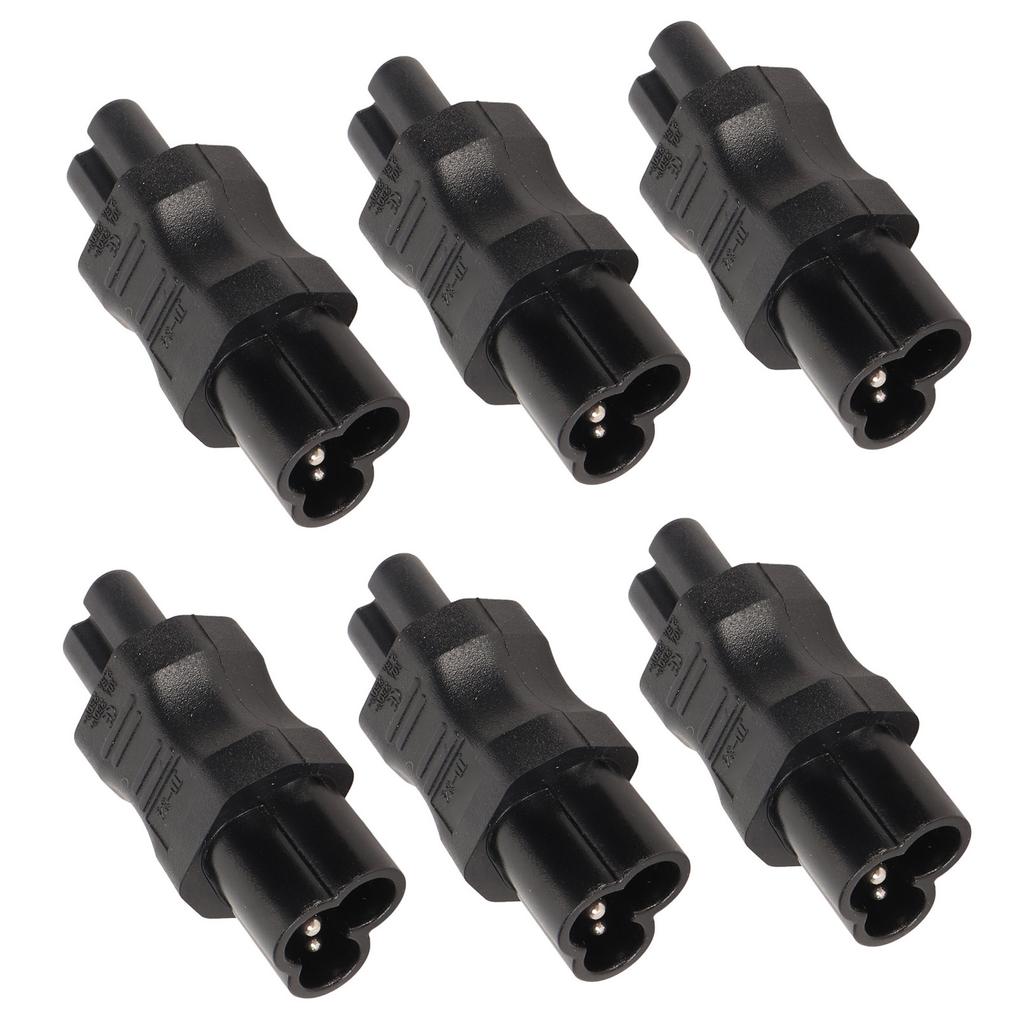 6pcs IEC320 C6 to IEC320 C7 Power Adapter C6 to C7 Power Plug Adapter for PDU Chassis Power Supply UPS Socket Computer