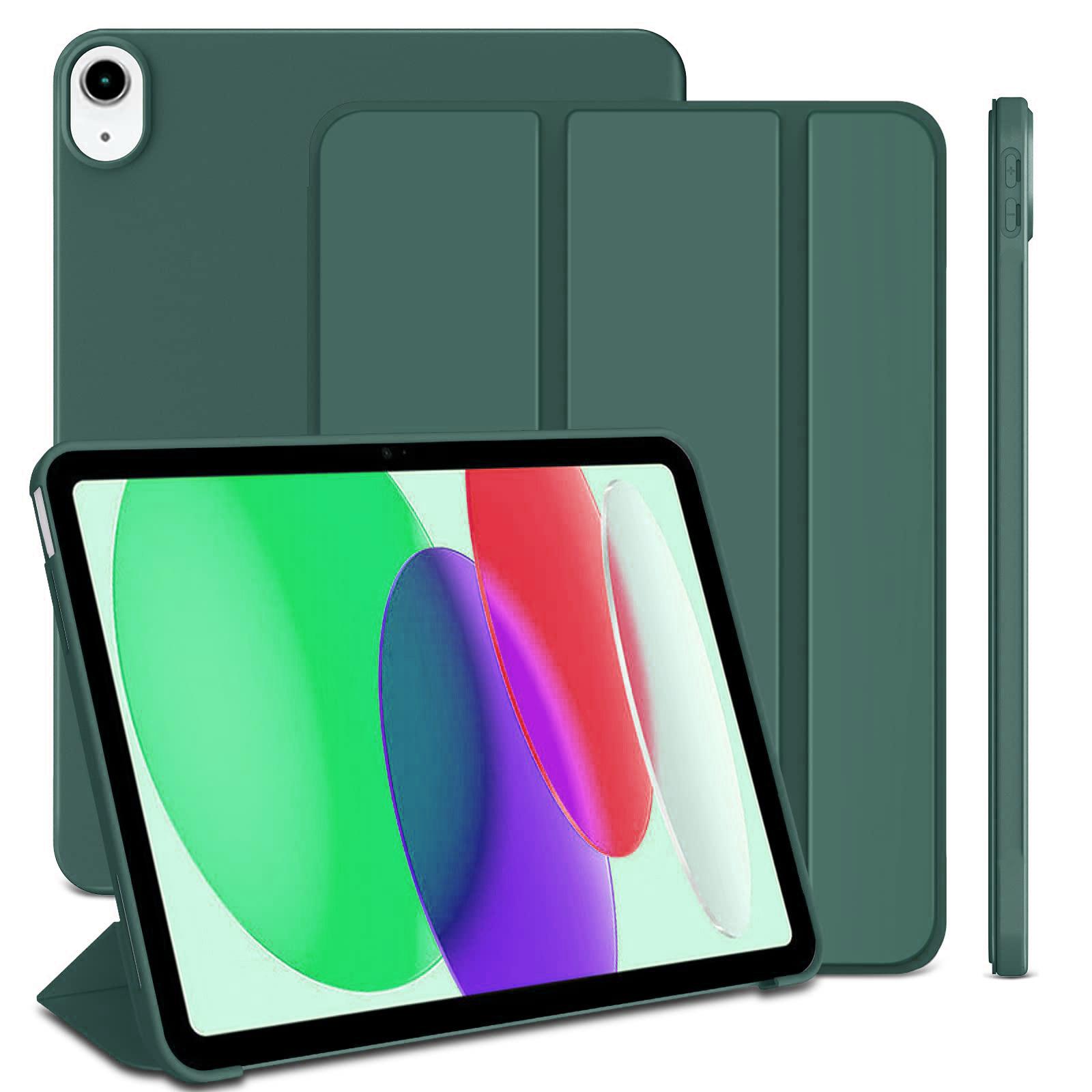 Case for IPad (A16) 11 2025 11th Generation /10th Generation 10.9 2022 Tri-fold Stand Flip Cover with Soft TPU Back Shell iPad 10th 11th Gen темно-зеленого